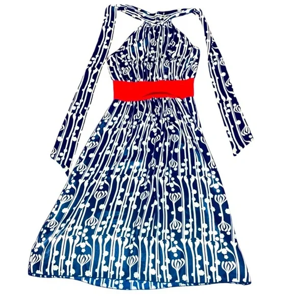 Forever 21 Blue Maxi Sundress Sleeveless and Halter Neckline for Cocktail SZ S - Picture 1 of 5